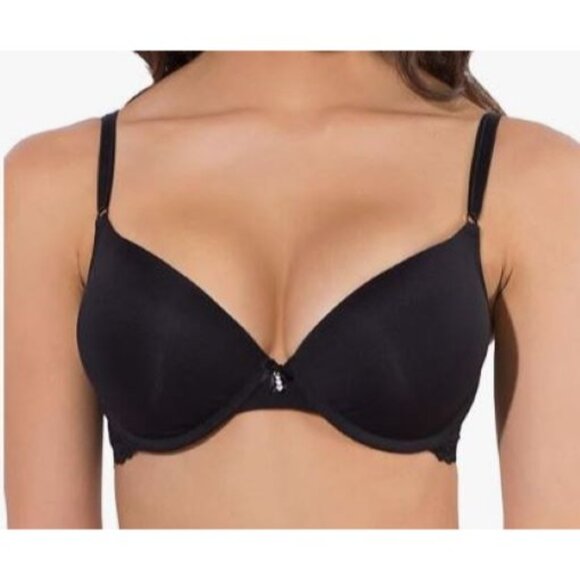 Smart & Sexy Style SA276X Women's 32A Push Up Bra black w/ Lace Wings NWOT - Picture 1 of 4